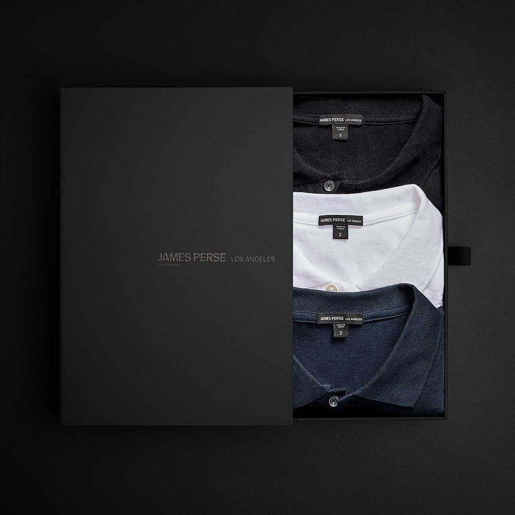 Men's Luxe Lotus Polo Gift Set in Black/White/French Navy | James Perse Los Angeles