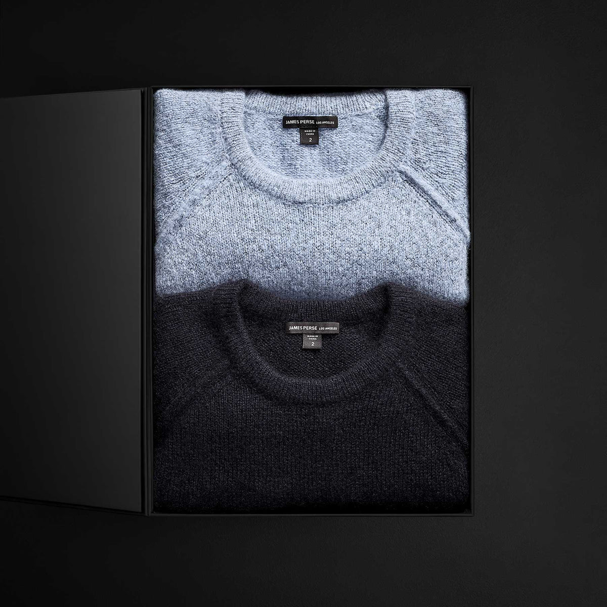 Men's Mid Gauge Cashmere Sweatshirt Gift Set in Atlantic/Black | James Perse Los Angeles