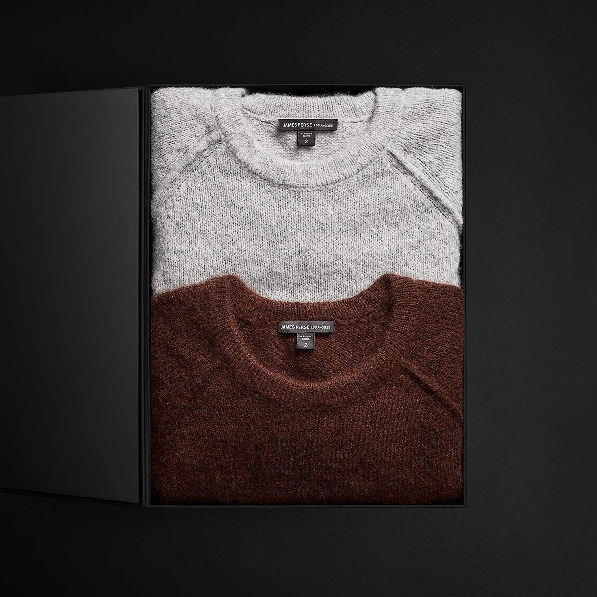 Men's Mid Gauge Cashmere Sweatshirt Gift Set in Americano/Heather Grey | James Perse Los Angeles