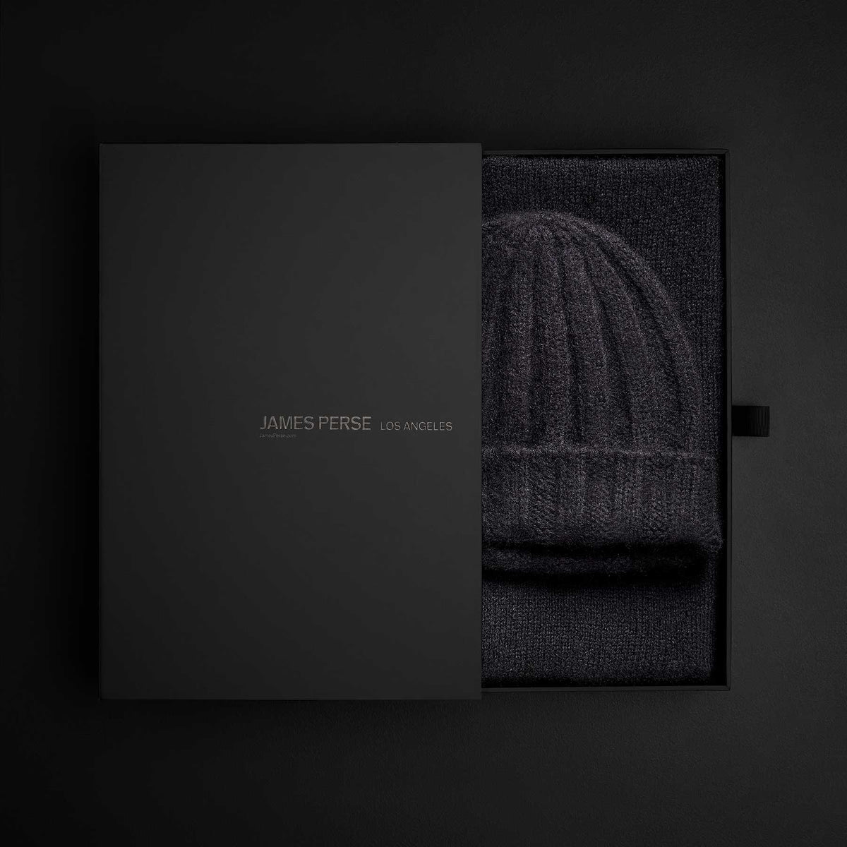 Cashmere Beanie & Scarf Set - Black