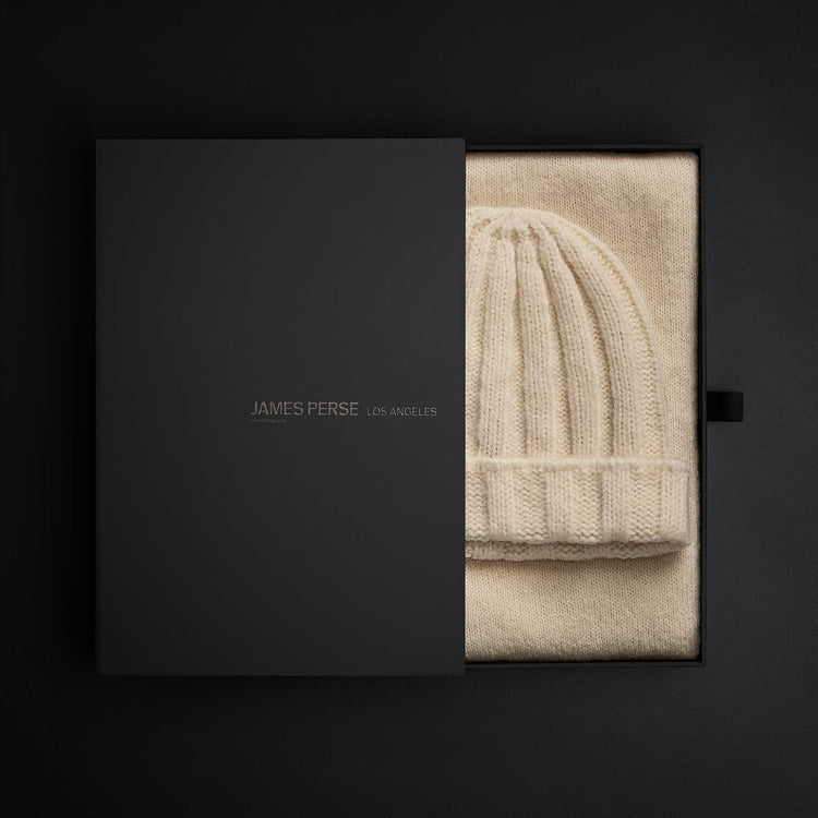 Cashmere Beanie & Scarf Set - Ivory