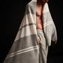 Striped Cashmere Home Gift Set In Taupe Melange/White | James Perse Los Angeles