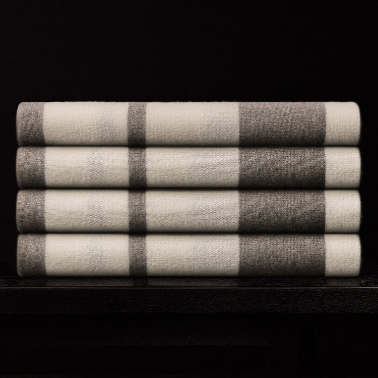 Striped Cashmere Home Gift Set In Taupe Melange/White | James Perse Los Angeles