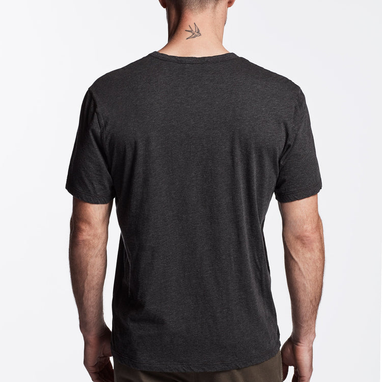 Luxe Lotus Jersey Tee - Heather Charcoal