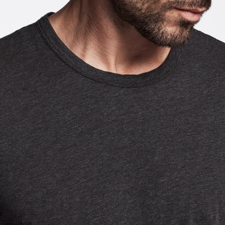 Luxe Lotus Jersey Tee - Heather Charcoal