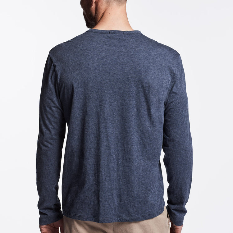 Luxe Lotus Jersey Crew - Heather Indigo