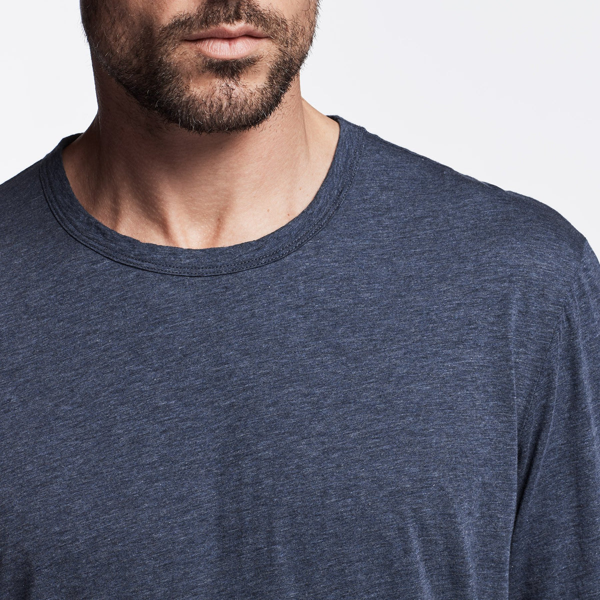 Luxe Lotus Jersey Crew - Heather Indigo