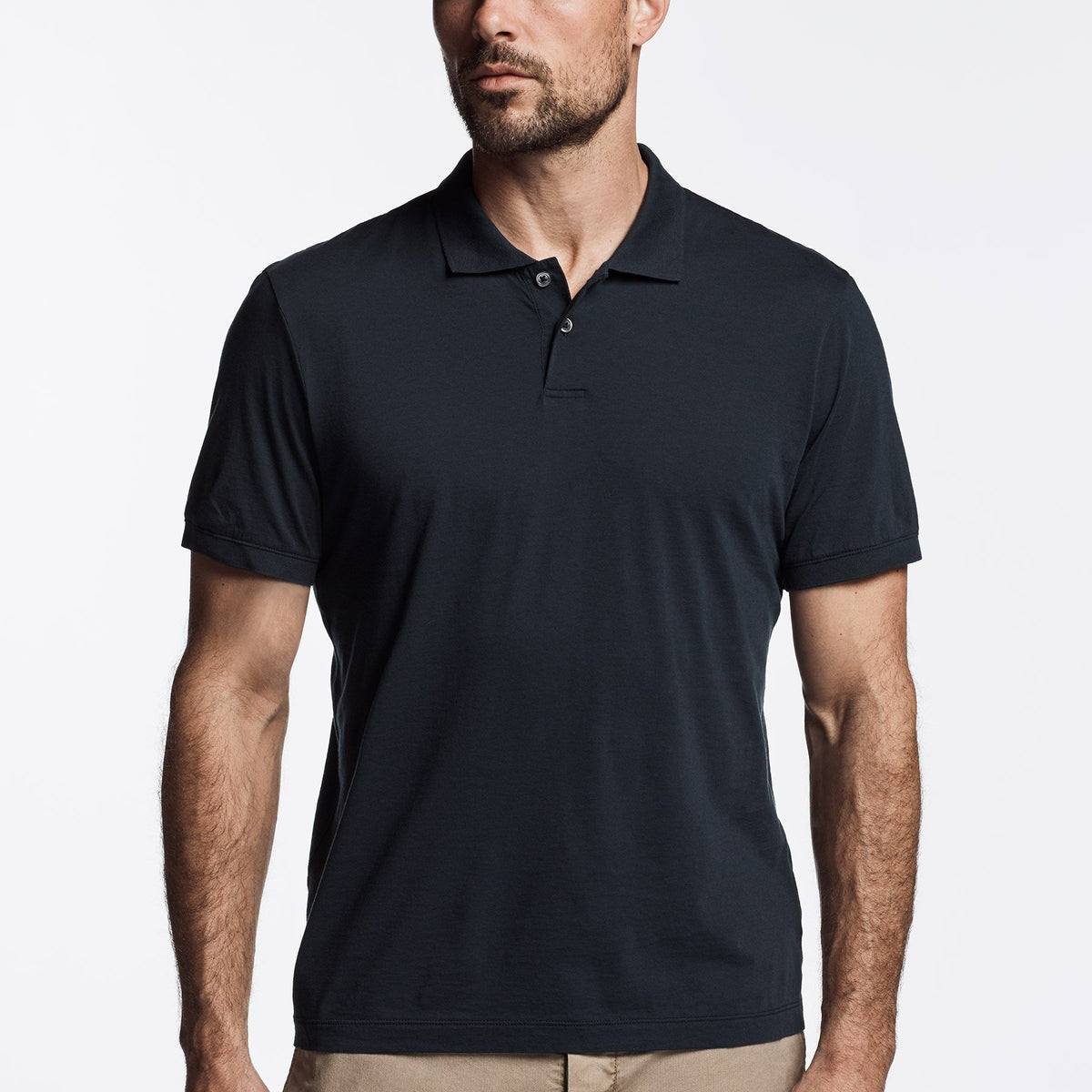 3 Pack Luxe Lotus Jersey Polo - Black/White/French Navy