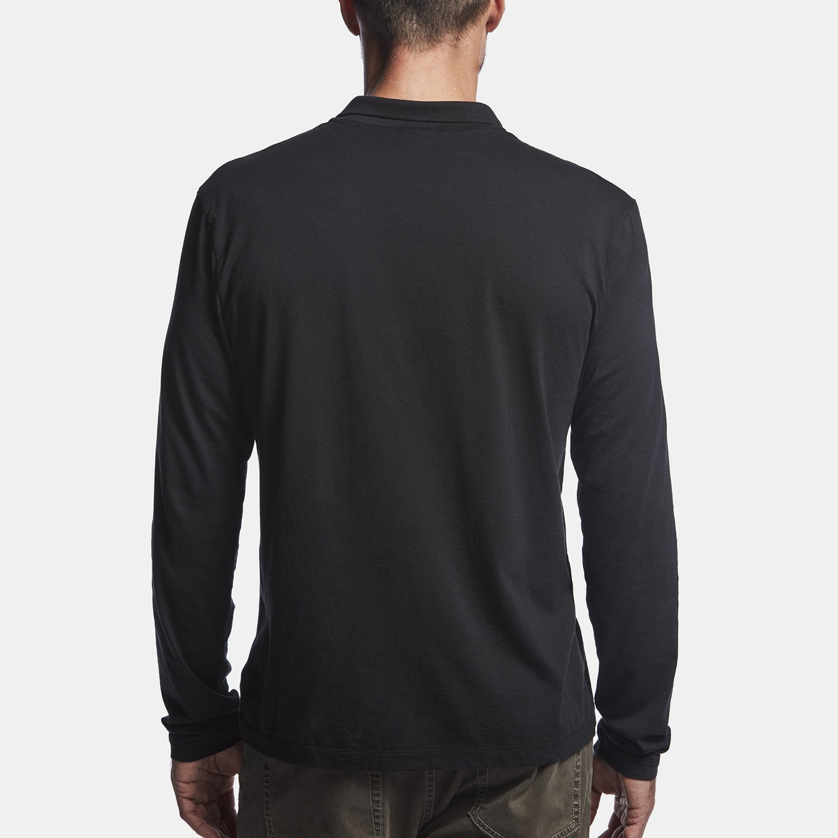 Luxe Lotus Jersey Polo - Black