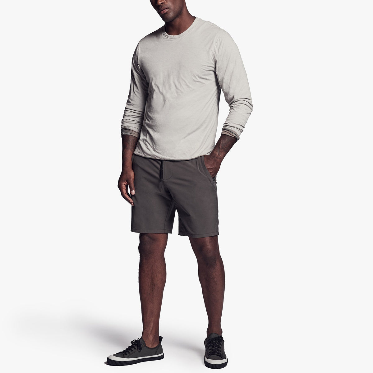 Double Layer Camo Lined Crew - Silver Grey/Silver Grey Camo