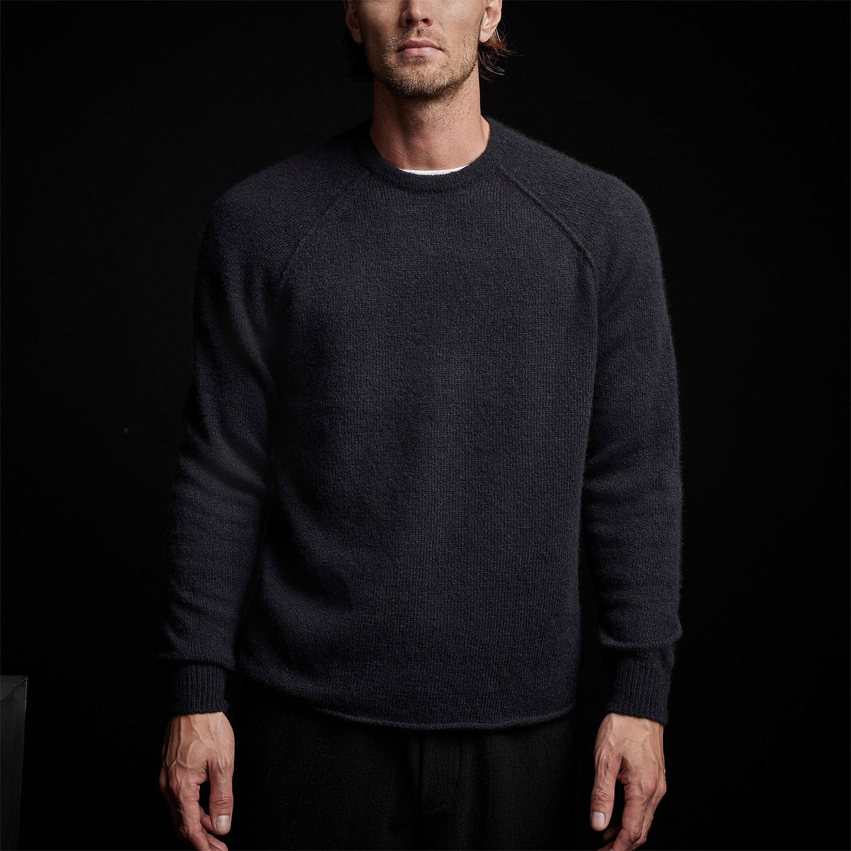 Men's Mid Gauge Cashmere Sweatshirt Gift Set in Atlantic/Black | James Perse Los Angeles