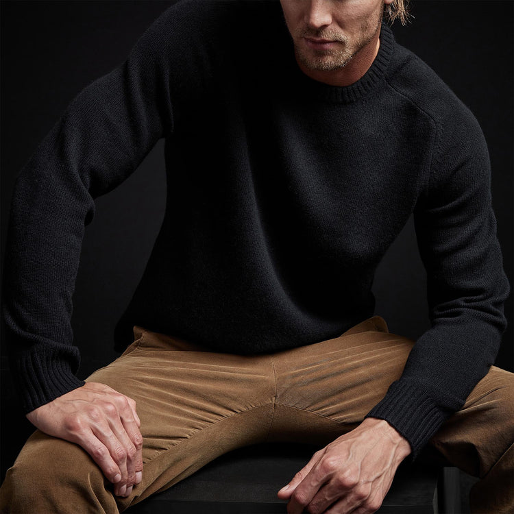 Men's Recycled Cashmere Sweater Gift Set - Black/Cobalt