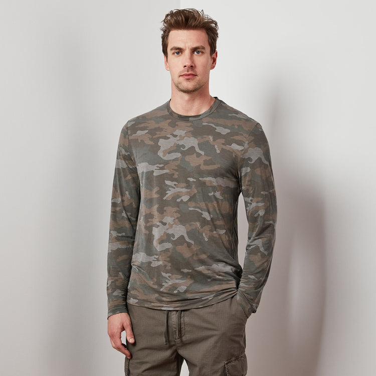 Slub Jersey Camo Crew - Pigeon Camo