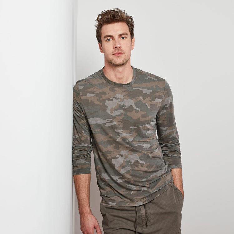 Slub Jersey Camo Crew - Pigeon Camo