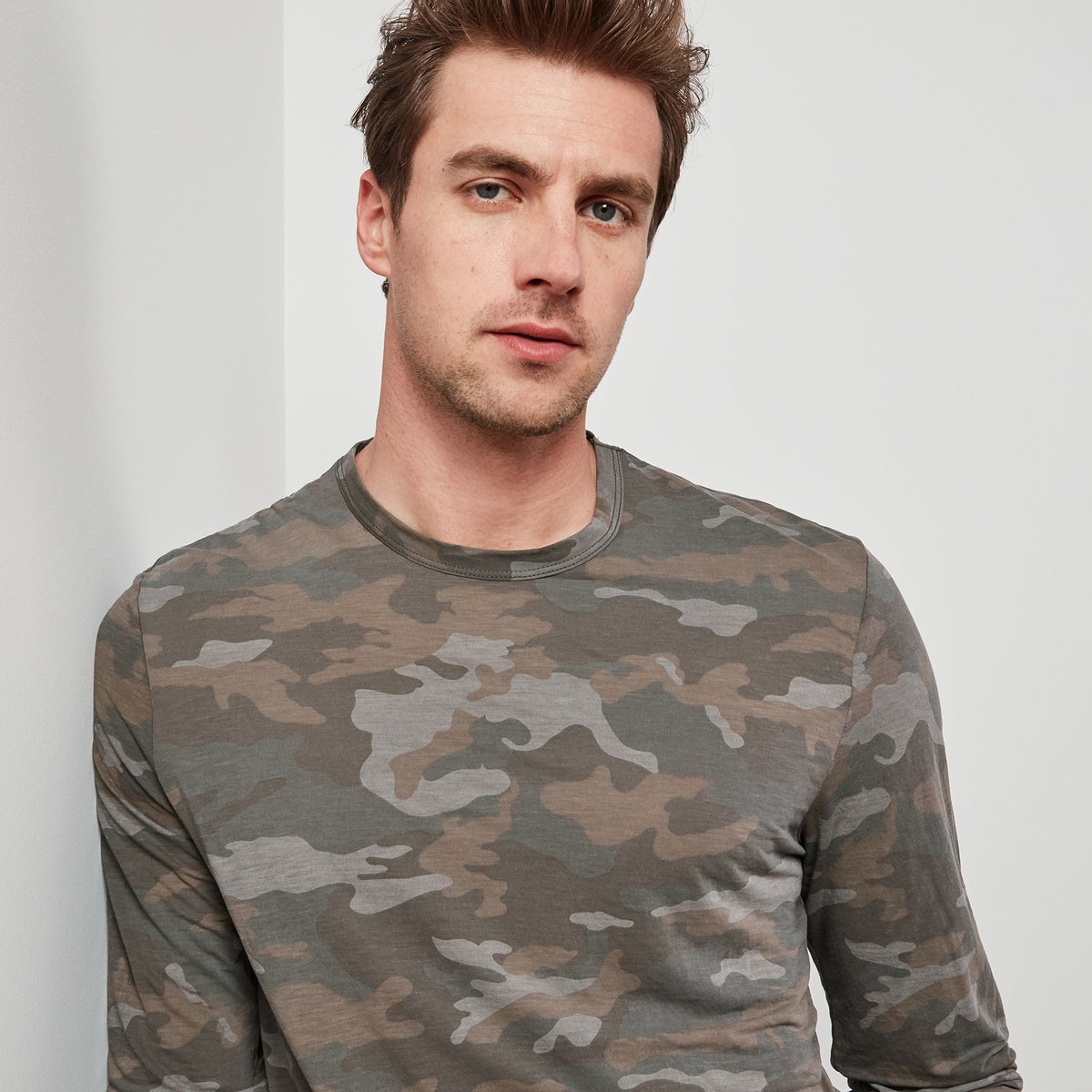 Slub Jersey Camo Crew - Pigeon Camo